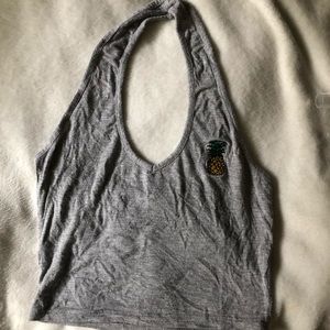 grey halter top